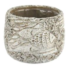 POTTERY 4.75"H 5.5"D FOSSIL