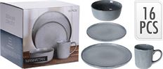 DINNER SET 16 PIECE BLUE GREY