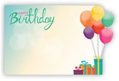 CARD BIRTHDAY BALLOON/GIFTS 50/PKG