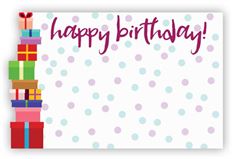 CARD BIRTHDAY PRESENTS 50/PKG