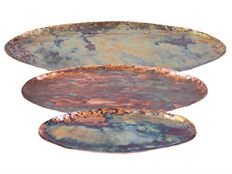 METAL DISH S/3 49X20.5CM COPPER