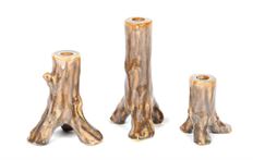 CERAMIC TAPER HOLDER SET/3 BLACK