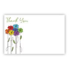 CARD THANK YOU FLOWERS 50/PKG