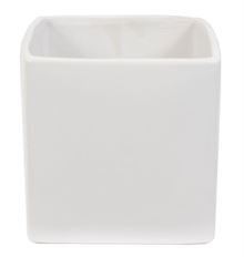 CERAMIC SQ POT 14CM MATTE WHT