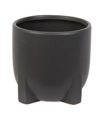 POTTERY FOOTED 6X6" BLACK