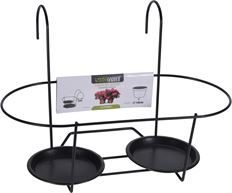 FLOWER POT HOLDER 7X15" DOUBLE BLK