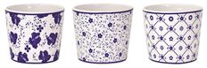 POTTERY FLORAL 4.5" BLUE/WHITE