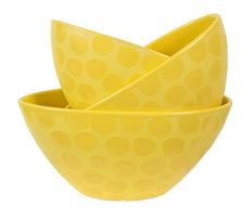 POTTERY OVAL 10.5X5.5" SET/3 YELLOW