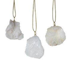CRYSTAL GEODE ORNAMENT WHITE 3/PK
