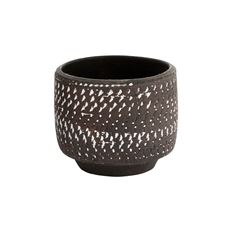 POTTERY DELRADO 3.5"H 4.25"D BLACK