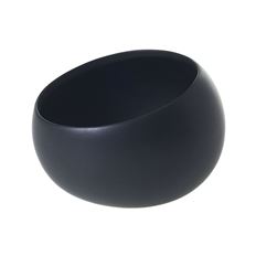 POTTERY ANGLED BOWL 3.5X5.25" BLACK