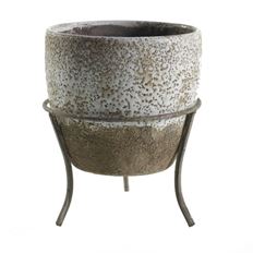 PLANTER ON STAND 8.25X10.25" BRN