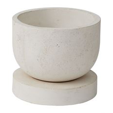 PLANTER WITH BASE 11.5X16.5" WHITE