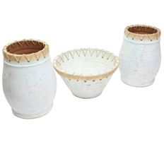 BOWLS ISLA CANE S/3 9.5-14" CLAY