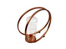 METAL CENTERPIECE W/GLASS GOLD