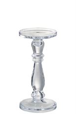 CANDLEHOLDER GLASS 27CM CLEAR