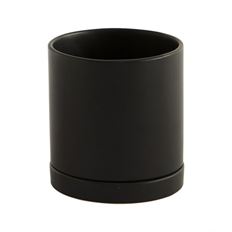 POTTERY CYLINDER 5.25X5.75" BLACK