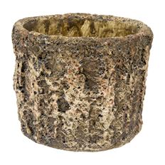 CEMENT POT BARK 15X18.5CM BROWN