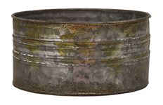 PLANTER METAL 4X7.5" RND BROWN