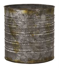 POT METAL ROUND BRUSHED 6.75" BROWN