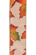 RIBBON 1.5"X50Y LINEN FALL DOTS