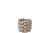 CEMENT ROPE POT 16.5CM GRAY