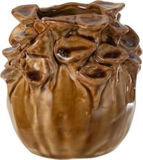 CERAMIC VASE 10CM BROWN/OCHR