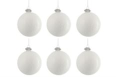 ORN GLASS ANT 9.5CM BOX/6 WHITE