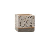 FLOWERPOT SQ TERRAZO 10CM GRAY