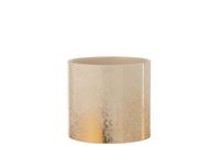 FLOWERPOT DOT RND 15.5CM BEIGE/GOLD