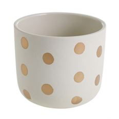 POTTERY POLKA DOT 5" CREAM/GOLD