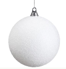 ORN 8" SNOWED PLASTIC BALL