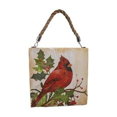 ORN CARDINAL 7.5" PLAQUE RED