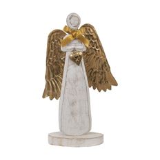 ANGEL W/WING FIG 14" WHITE