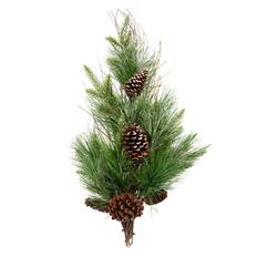 TDROP 30" ICED WHITE PINE CONE GRN