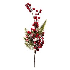 SPRAY 20&quot; PINE/SNOW BERRY RED/GREEN