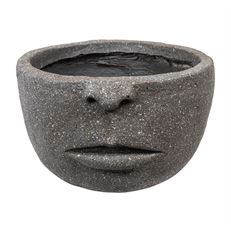 CEMENT PLANTER HALF FACE 12" GRAY