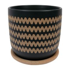 PLANTER ZIG ZAG 6" TEAL
