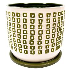 PLANTER W/SAUCER 6" OLIVE