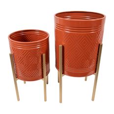 AZTEC PLANTER ON STAND S/2 ORANGE