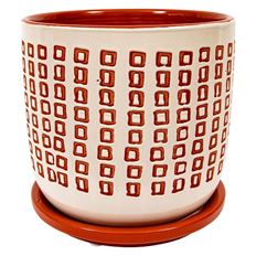 PLANTER W/SAUCER 6" ORANGE