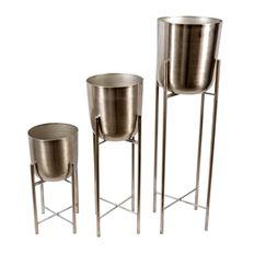 PLANTERS METAL 20/30/40" SILV/SILV