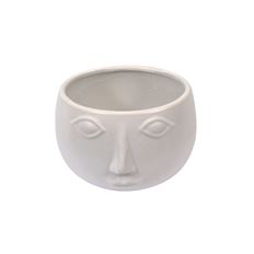 CERAMIC FACE PLANTER 7" WHITE