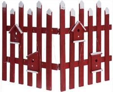 FENCE WOOD W/LED 98X57CM RED
