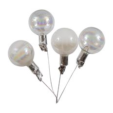 BALL GLASS 35MM MT/SHY WHT/SLV 72PK