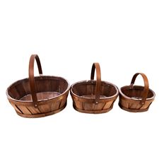 BASKET OVAL 12"-7.5" S/3 STAINED