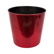 POT PLASTIC 6.25" RND METALLIC RED