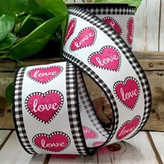 RIBBON CHECK EDGE LOVE #40 BLK/PINK