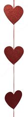 GARLAND HEART GLITTER 6' RED