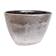 FLOWERPO OVAL IRR ROUGH 23CM SIL